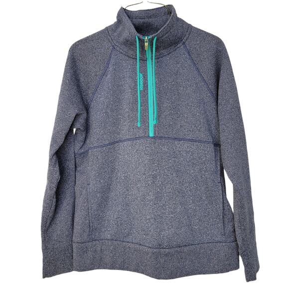 Reebok Tops - REEBOK Heathered Blue Half Zip Collared Pullover Sweater M